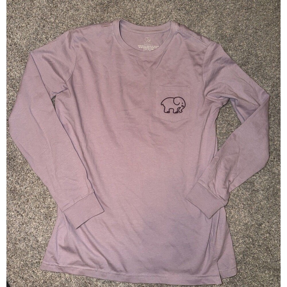 Ivory Ella Casual Long Sleeve Crew Neck Graphic T Shirt Women's Size XS Purple